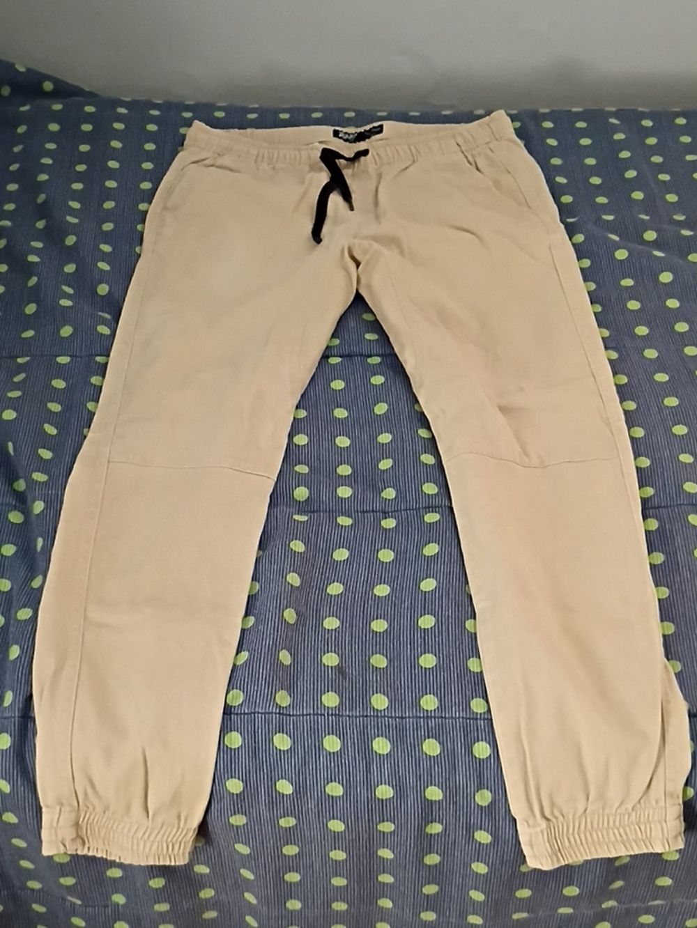 Brooklyn Cloth Beige Jogger Sweatpants with Black Drawstring